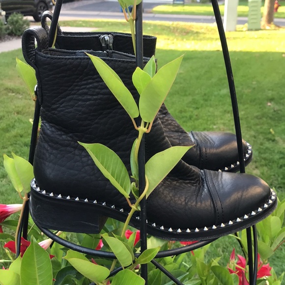 💙Zadig & Voltaire Express Clous Black Leather Ankle Boots - Picture 4 of 16